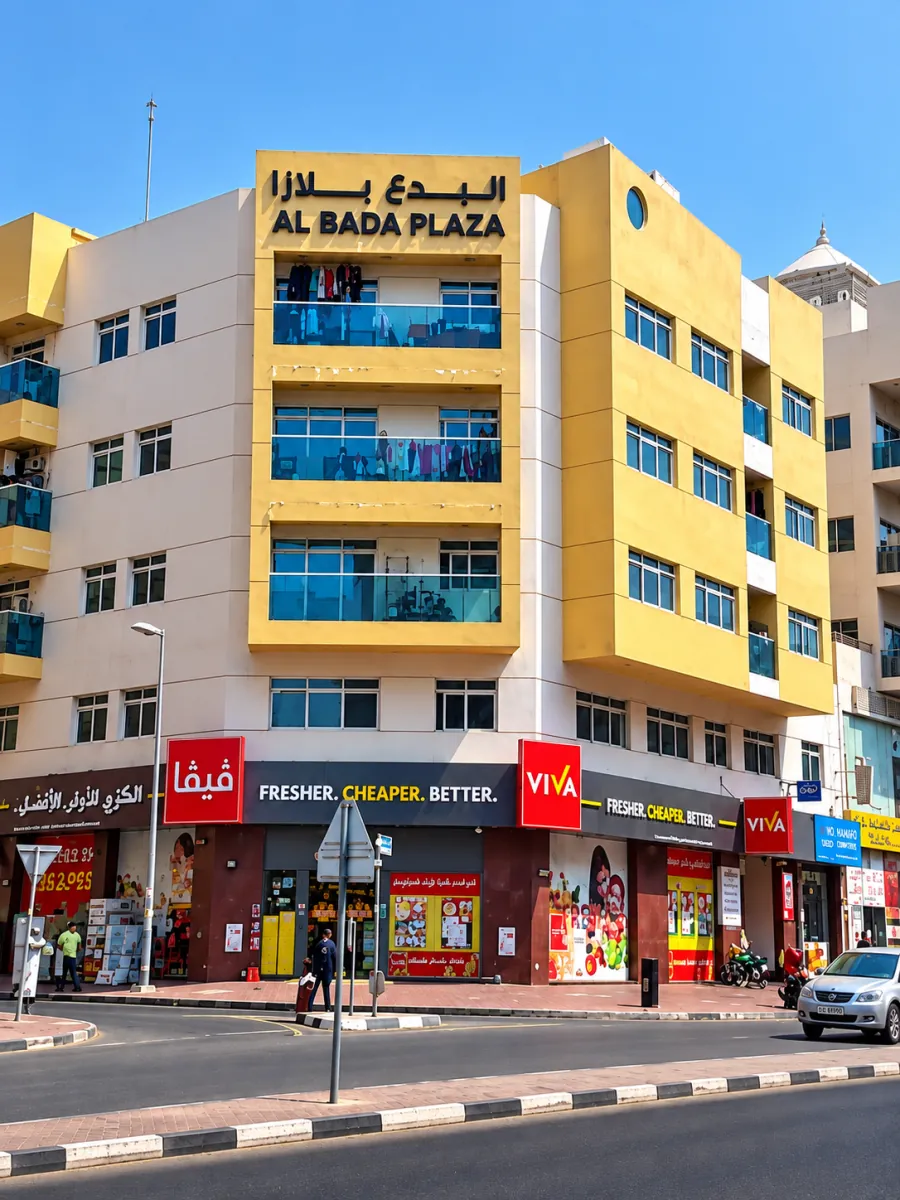 Al Bada Plaza building in Satwa, Dubai, home of Hareem Hurain Ladies Salon