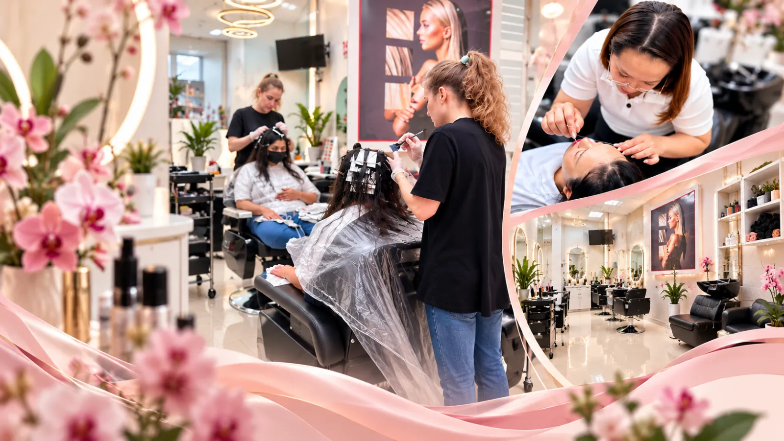 Inside Hareem Hurain Ladies Salon in Satwa, Dubai: hair colouring and eyebrow threading stations